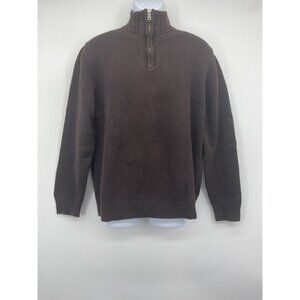 Merona Brown Half-Zip Pullover Sweater Size L